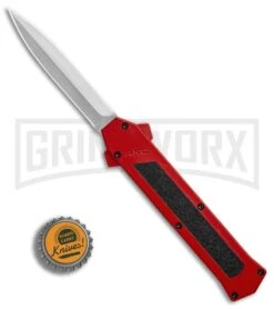 AKC F-16 Red D/A OTF Automatic Knife - Dagger Satin Plain -Deals Blade Master Store AKC F 16 DA Dagger Red Satin BHQ 87409 er bottlecap large