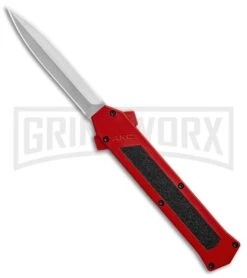 AKC F-16 Red D/A OTF Automatic Knife - Dagger Satin Plain