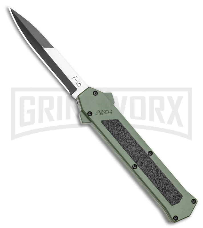 AKC F-16 OD Green D/A OTF Automatic Knife - Bayo Two TonePlain 1 AKC F-16 OD Green D/A OTF Automatic Knife - Bayo Two TonePlain