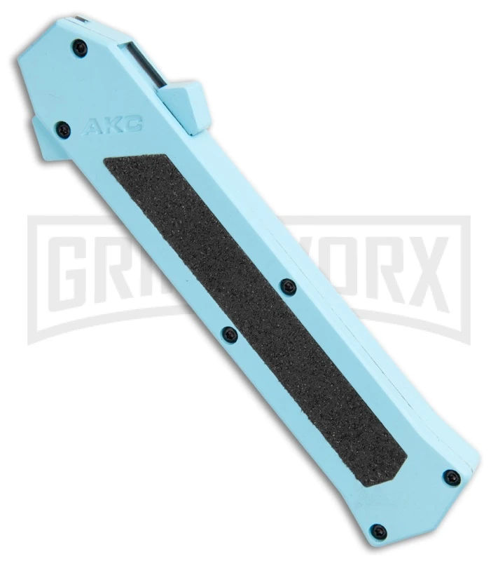 AKC F-16 Teal D/A OTF Automatic Knife - Bayonet Two Tone Plain 2 AKC F-16 Teal D/A OTF Automatic Knife - Bayonet Two Tone Plain - Image 2