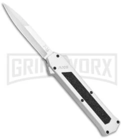 AKC F-16 White D/A OTF Automatic Knife - Bayo Satin Plain