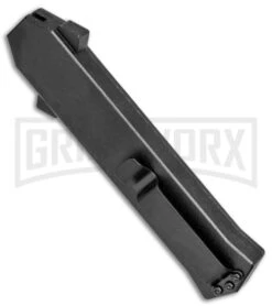 AKC F-16 Zebra D/A OTF Automatic Knife - Bayo Satin Plain -Deals Blade Master Store AKC F 16 Zebra DA OTF Auto Bayo Satin Plain BP 25401 jr side large