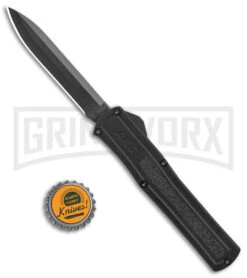 AKC F-20 Black D/A OTF Automatic Knife - Spear Point Black Plain -Deals Blade Master Store AKC F 20 DA Dagger OTF Auto Black Black BHQ 140839 jr bottlecap large