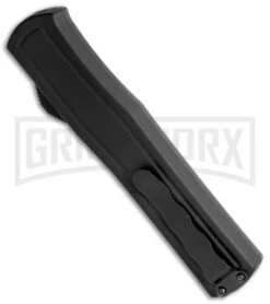 AKC F-20 Black CF D/A OTF Automatic Knife - Spear Point Satin Plain -Deals Blade Master Store AKC F 20 DA Dagger OTF Auto Black CF Satin BHQ 140496 jr side large