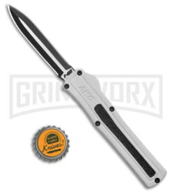 AKC F-20 White Aluminum D/A Dagger OTF Automatic Knife - Two Tone Plain -Deals Blade Master Store AKC F 20 DA Dagger OTF Auto White Aluminum TT BHQ 179206 jr bottlecap large