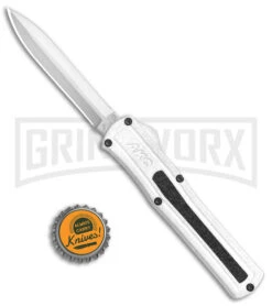 AKC F-20 White D/A OTF Automatic Knife - Dagger Satin Plain -Deals Blade Master Store AKC F 20 DA Dagger OTF Auto White Satin BHQ 141065 jr bottlecap 2 large