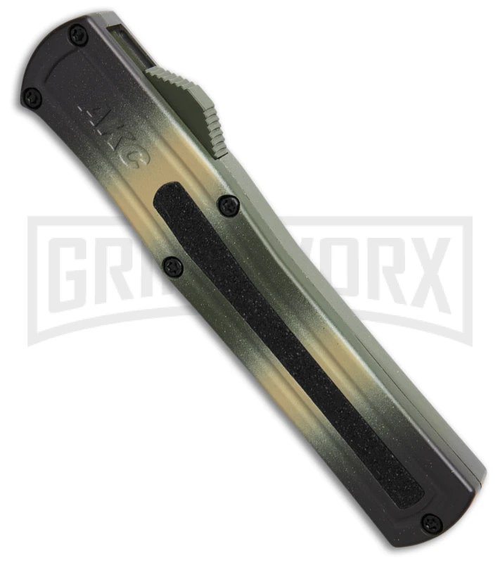 AKC F-20 Green Camo D/A OTF Automatic Knife - Spear Point Satin Plain 2 AKC F-20 Green Camo D/A OTF Automatic Knife - Spear Point Satin Plain - Image 2