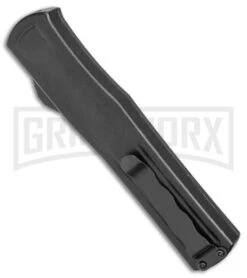 AKC F-20 Black W/ White Inlay D/A OTF Automatic Knife - Satin Plain 6 AKC F-20 Black W/ White Inlay D/A OTF Automatic Knife - Satin Plain -Deals Blade Master Store AKC F 20 DA SP OTF Auto Black White Inlay Satin BHQ 152917 jr side large