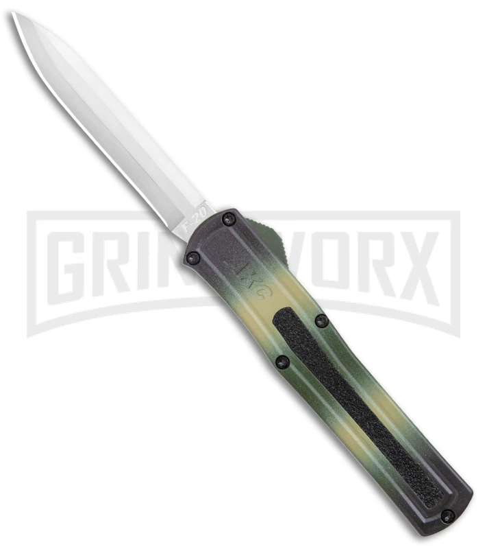 AKC F-20 Camo D/A OTF Automatic Knife - Spear Point Satin Plain 1 AKC F-20 Camo D/A OTF Automatic Knife - Spear Point Satin Plain