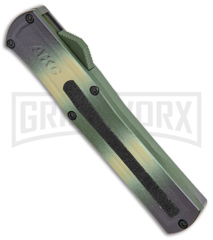 AKC F-20 Camo D/A OTF Automatic Knife - Spear Point Satin Plain 2 AKC F-20 Camo D/A OTF Automatic Knife - Spear Point Satin Plain - Image 2