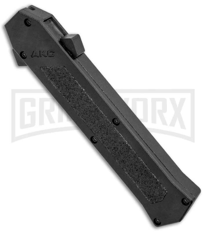 AKC F-16 Black Inlay D/A OTF Automatic Knife - Bayo Black Plain 2 AKC F-16 Black Inlay D/A OTF Automatic Knife - Bayo Black Plain - Image 2