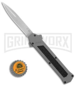 AKC F-16 Gray D/A OTF Automatic Knife - Bayo Satin Plain -Deals Blade Master Store AKC F16 DA Bayo Satin Plain BP 25691 er bottlecap large