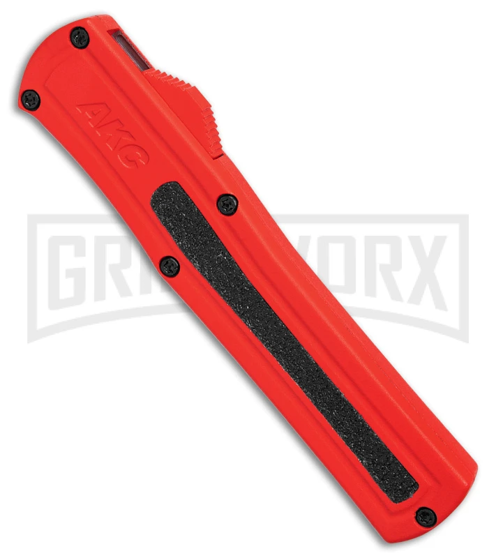 AKC F-20 D/A Dagger Dark Red Aluminum OTF Automatic Knife - Two Tone Plain 2 AKC F-20 D/A Dagger Dark Red Aluminum OTF Automatic Knife - Two Tone Plain - Image 2