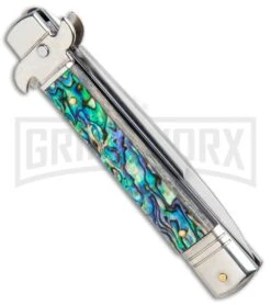 AKC 7.75" Leverletto Abalone Automatic Knife - Bayonet 6 AKC 7.75" Leverletto Abalone Automatic Knife - Bayonet -Deals Blade Master Store AKC Leverletto Abalone Auto Bayo BHQ 92874 jr side large