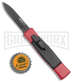 AKC Minion Concord Red/Black OTF Automatic Knife - Black Plain -Deals Blade Master Store AKC Minion Concord OTF Auto Red Black Black BHQ 24199 jr bottlecap large