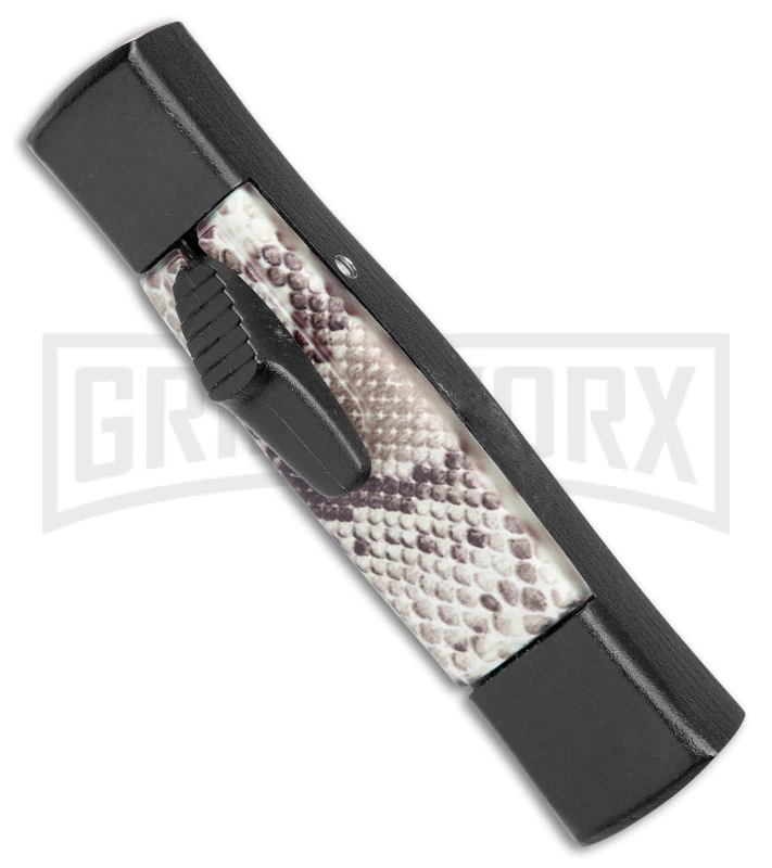 AKC Minion Concord Snake Skin OTF Automatic Knife - Dagger Black Plain 2 AKC Minion Concord Snake Skin OTF Automatic Knife - Dagger Black Plain - Image 2