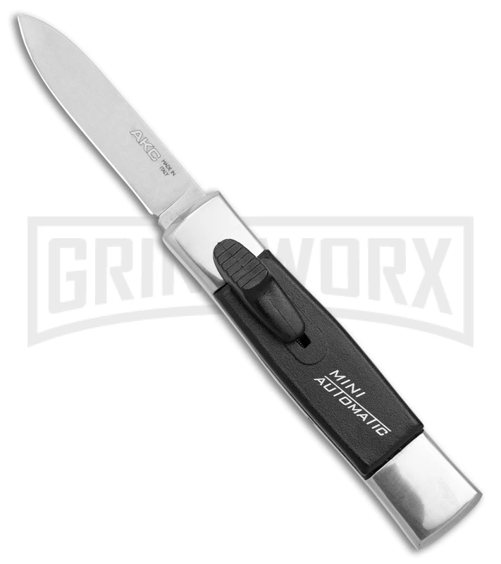 AKC Minion Concord Polish/Black OTF Automatic Knife - Flat Grind Satin Plain 1 AKC Minion Concord Polish/Black OTF Automatic Knife - Flat Grind Satin Plain