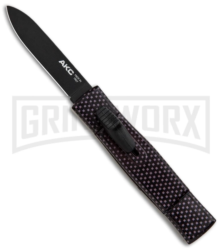 AKC Minion Concord Sim Carbon Fiber OTF Automatic Knife - Black Flat 1 AKC Minion Concord Sim Carbon Fiber OTF Automatic Knife - Black Flat