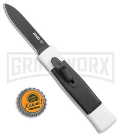AKC Minion Concord White/Black OTF Automatic Knife - Flat Grind Black Plain -Deals Blade Master Store AKC Minion Concord White Black OTF Auto Flat Grind Black Plain GX 14514 jr bottlecap large