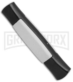 AKC 077 Concord Black/White OTF Automatic Knife - Flat Satin Plain -Deals Blade Master Store AKC OTF Concord 077 Black White Flat BHQ 52354 jr side large