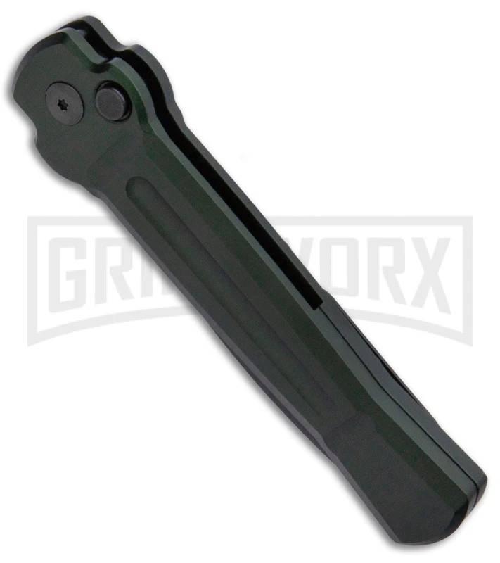 AKC X-treme Ace Dark Green Automatic Knife - Black Plain 2 AKC X-treme Ace Dark Green Automatic Knife - Black Plain - Image 2