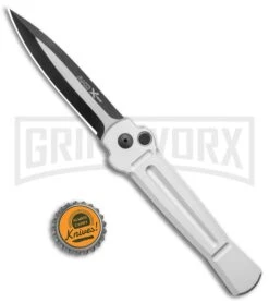 AKC X-treme Ace Silver Automatic Knife - Two Tone -Deals Blade Master Store AKC X Treme Ace Auto Silver TT BHQ 136143 jr bottlecap large