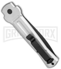 AKC X-treme Ace Silver Automatic Knife - Two Tone -Deals Blade Master Store AKC X Treme Ace Auto Silver TT BHQ 136143 jr side large