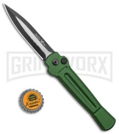 AKC X-treme Ace Green Automatic Knife - Black Two Tone Plain -Deals Blade Master Store AKC X treme Ace Auto Green Black TT ACE GTT BHQ 136921 jr bottlecap large