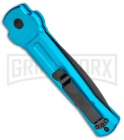AKC X-treme ACE Light Blue Automatic Knife - Black -Deals Blade Master Store AKC X treme Ace Auto Light Blue Black ACE LBLB BHQ 115396 jr side large