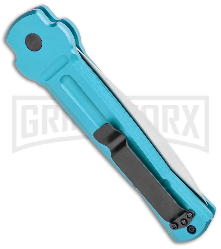 AKC X-treme ACE Light Blue Automatic Knife - Satin Plain 3 AKC X-treme ACE Light Blue Automatic Knife - Satin Plain - Image 3
