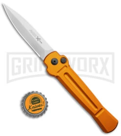 AKC X-treme Ace Orange Automatic Knife - Satin Plain -Deals Blade Master Store AKC X treme Ace Auto Orange Satin BHQ 136149 jr bottlecap large