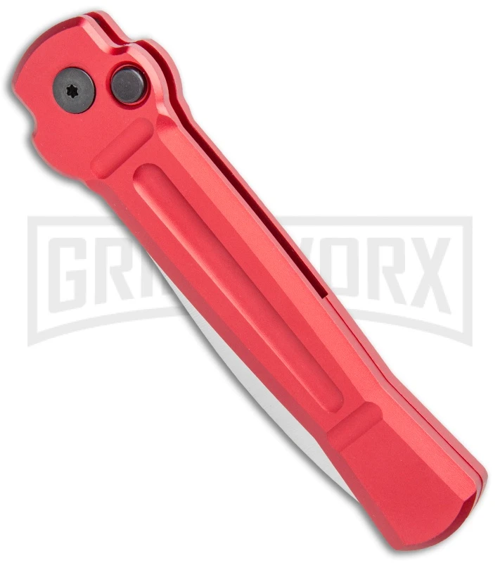 AKC X-treme Ace Red Automatic Knife - Satin Plain 2 AKC X-treme Ace Red Automatic Knife - Satin Plain - Image 2