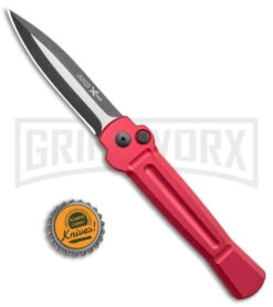 AKC X-treme Ace Red Automatic Knife - Two Tone Plain -Deals Blade Master Store AKC X treme Ace Auto Red TT BHQ 143382 jr bottlecap large