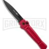 AKC X-treme Ace Red Automatic Knife - Black Plain