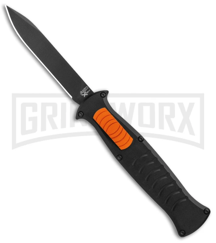 AKC X-treme EVO Black / Orange Slide OTF Automatic Knife - Black Plain 1 AKC X-treme EVO Black / Orange Slide OTF Automatic Knife - Black Plain