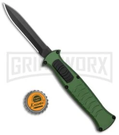 AKC X-treme EVO Green OTF Automatic Knife - Dagger Black Plain -Deals Blade Master Store AKC X treme EVO OTF Auto Dagger Green Black GX 37364 jr bottlecap large
