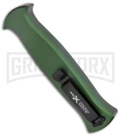 AKC X-treme EVO Green OTF Automatic Knife - Dagger Black Plain -Deals Blade Master Store AKC X treme EVO OTF Auto Dagger Green Black GX 37364 jr side large