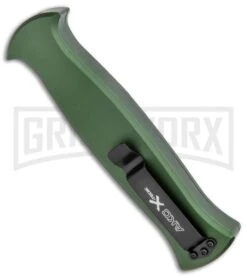 AKC X-treme EVO Green OTF Automatic Knife - Satin Plain 7 AKC X-treme EVO Green OTF Automatic Knife - Satin Plain -Deals Blade Master Store AKC X treme EVO OTF Auto Green Satin DE Dagger BHQ 134949 jr side 2 large 1