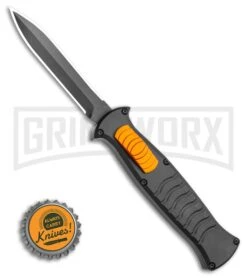 AKC X-treme EVO Black / Orange Slide OTF Automatic Knife - Black Plain Dagger -Deals Blade Master Store AKC X treme EVO OTF Automatic Knife Black Orange Slide 3.5 Black Dagger BHQ 119626 LS Bottlecap large