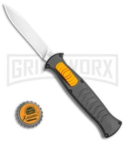 AKC X-treme EVO Black / Orange Slide OTF Automatic Knife - Satin Plain -Deals Blade Master Store AKC X treme EVO OTF Automatic Knife Black Orange Slide 3.5in Satin BHQ 114879 LS Bottlecap large
