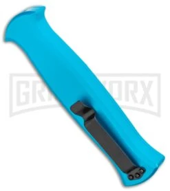 AKC X-treme EVO Blue OTF Automatic Knife - Black Plain -Deals Blade Master Store AKC X treme EVO OTF Automatic Knife Blue 3.5in Black EVO LBB BHQ 114336 LS Side large