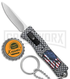 American Flag Mini Dog Tag Gray Carbon Fiber D/A OTF Auto Knife -Satin Plain -Deals Blade Master Store American Flag Mini Dog Tag CF DA Auto Satin BHQ 175038 jr bottlecap large