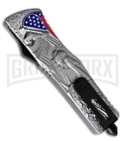 Atomic Defender Large OTF Automatic Knife American Liberty - Two Tone Dagger 6 Atomic Defender Large OTF Automatic Knife American Liberty - Two Tone Dagger -Deals Blade Master Store Atomic Defender American Liberty Automatic Knife Black Dagger GX 33833 ns side large