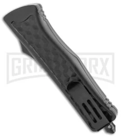 Atomic Defender Large OTF Automatic Knife Black Checkered - Two Tone Dagger 6 Atomic Defender Large OTF Automatic Knife Black Checkered - Two Tone Dagger -Deals Blade Master Store Atomic Defender Large OTF Auto Black Checkered TT Dagger GX 38923 jr side large