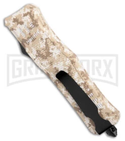 Atomic Defender Large OTF Automatic Knife Tan Digi Camo - Two Tone Drop Point -Deals Blade Master Store Atomic Defender Large OTF Auto Digi Camo TT DP BHQ 178779 jr side large