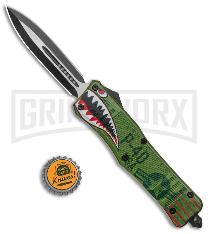 Atomic Defender Large OTF Automatic Knife Green Warhawk - Two Tone Dagger 5 Atomic Defender Large OTF Automatic Knife Green Warhawk - Two Tone Dagger - Image 5