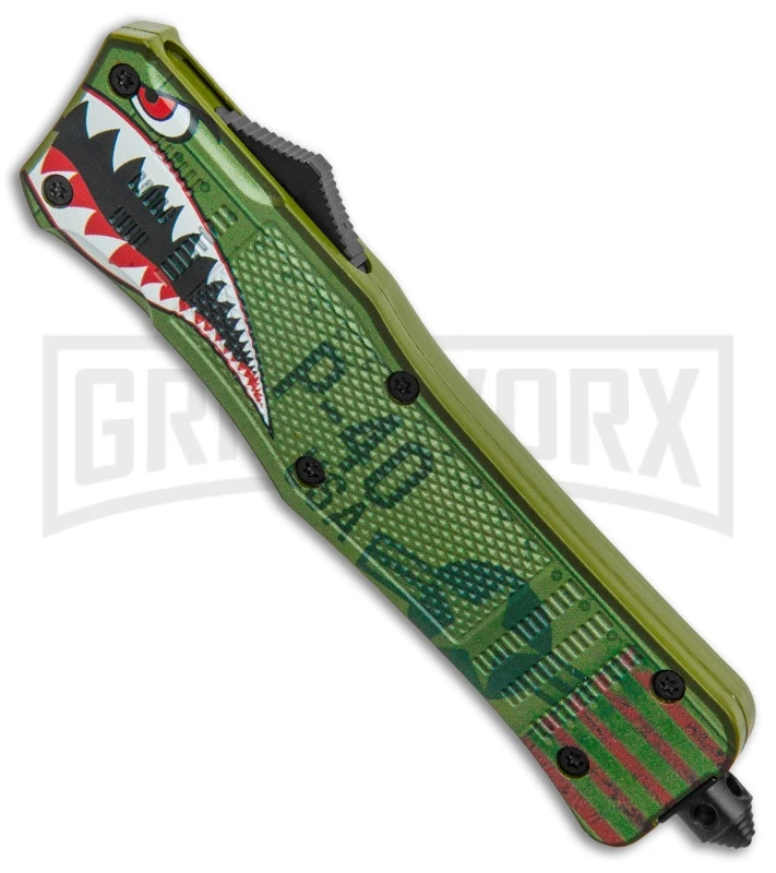 Atomic Defender Large OTF Automatic Knife Green Warhawk - Two Tone Dagger 2 Atomic Defender Large OTF Automatic Knife Green Warhawk - Two Tone Dagger - Image 2