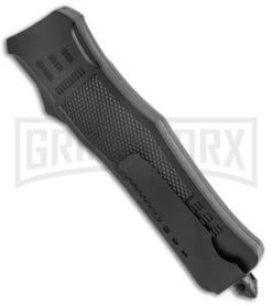 Large Atomic Defender OTF Black Automatic Drop Point Knife - Two Tone Plain -Deals Blade Master Store Atomic Defender Large OTF Auto TT CP GX 38564 jr side large