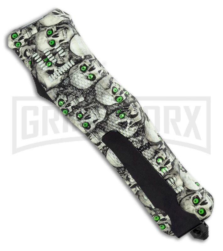 Atomic Defender Large OTF Automatic Knife Ghost White Skull - Two Tone Dagger 3 Atomic Defender Large OTF Automatic Knife Ghost White Skull - Two Tone Dagger - Image 3