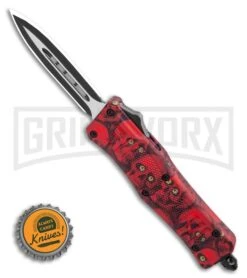 Atomic Defender Mini OTF Automatic Knife Red Skull - Two Tone Dagger Plain -Deals Blade Master Store Atomic Defender Mini OTF Automatic Knife Red Skull Two Tone Dagger Plain GX 36505 LS Bottlecap large